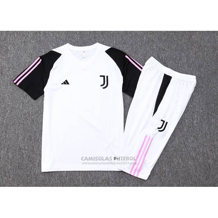 Fato de Treino Juventus Manga Curta 2023-2024 Branco - Calcas Curta
